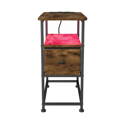 Table de chevet en métal Urban luxe avec LED -