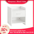 Table de chevet moderne simple 1 tiroirs blanc -. 38x45x36cm - Blanc Table de chevet