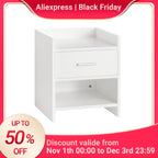 Table de chevet moderne simple 1 tiroirs blanc -. 38x45x36cm - Blanc Table de chevet