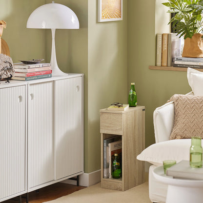 Table de chevet naturel étroite en bois -