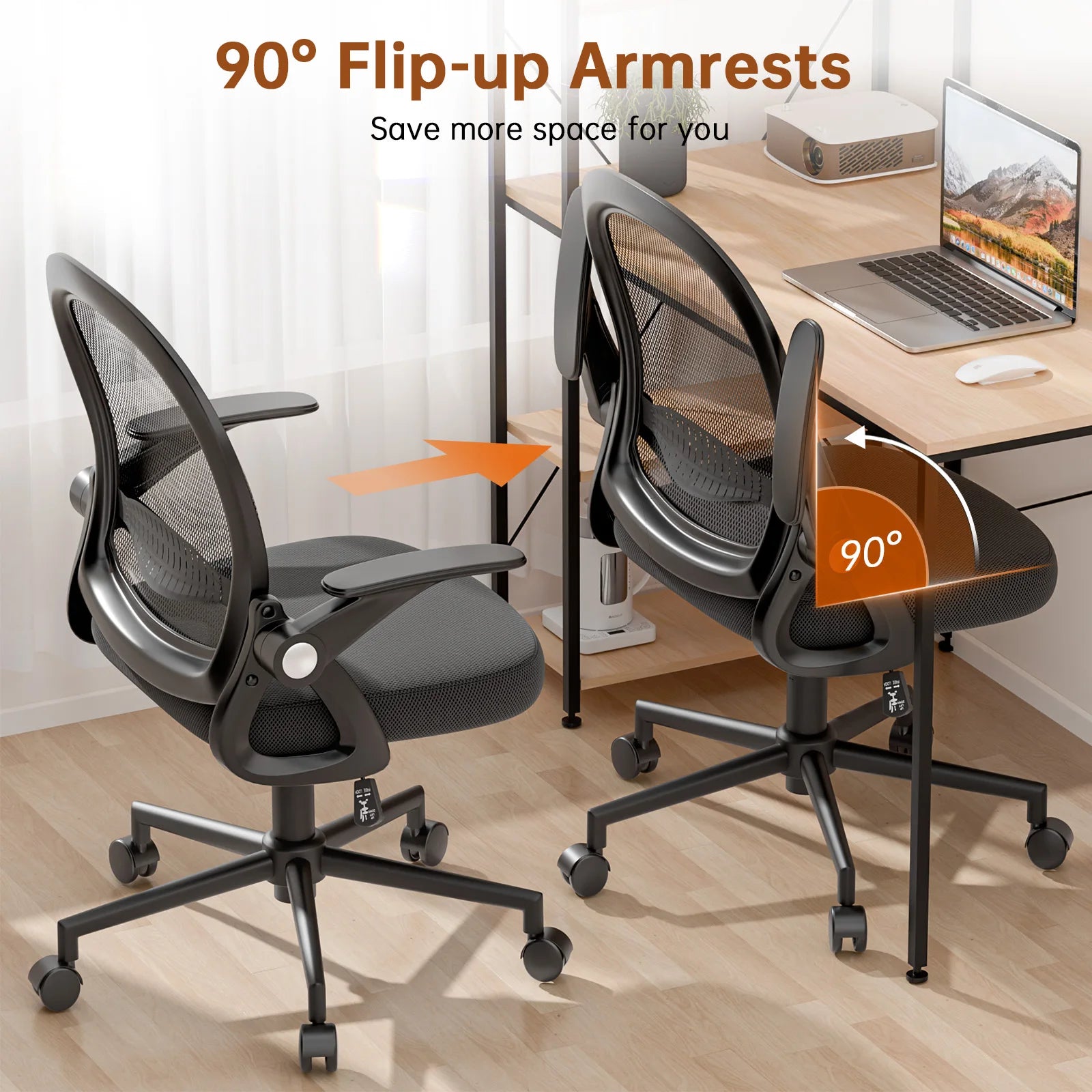 Chaise de bureau industriel ergonomique à taille moyenne -