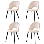 Chaise salle à manger lot de 4 à dossier creux - Blanc Chaise salle à manger