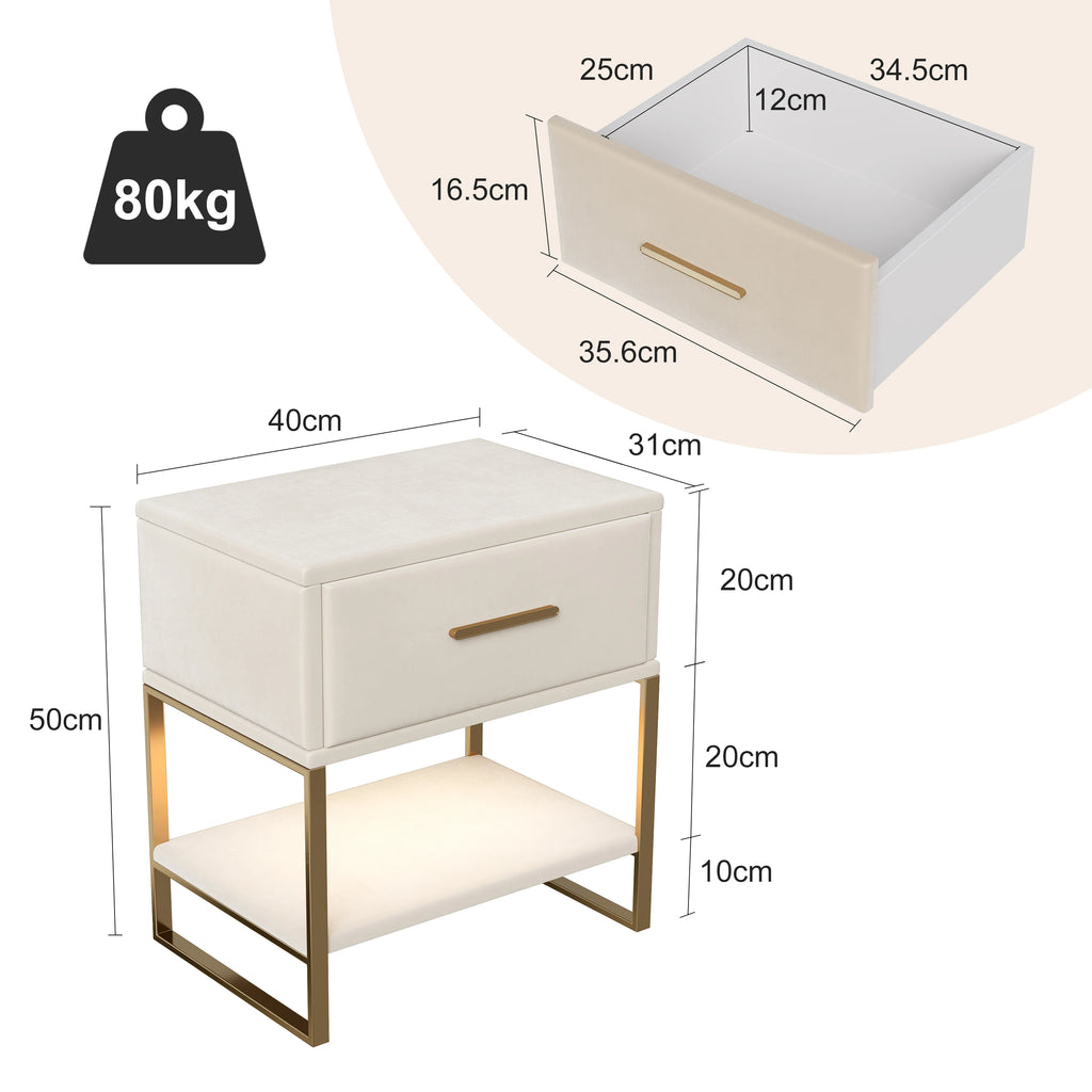 Table de chevet rustique - lot de 2 pièces -