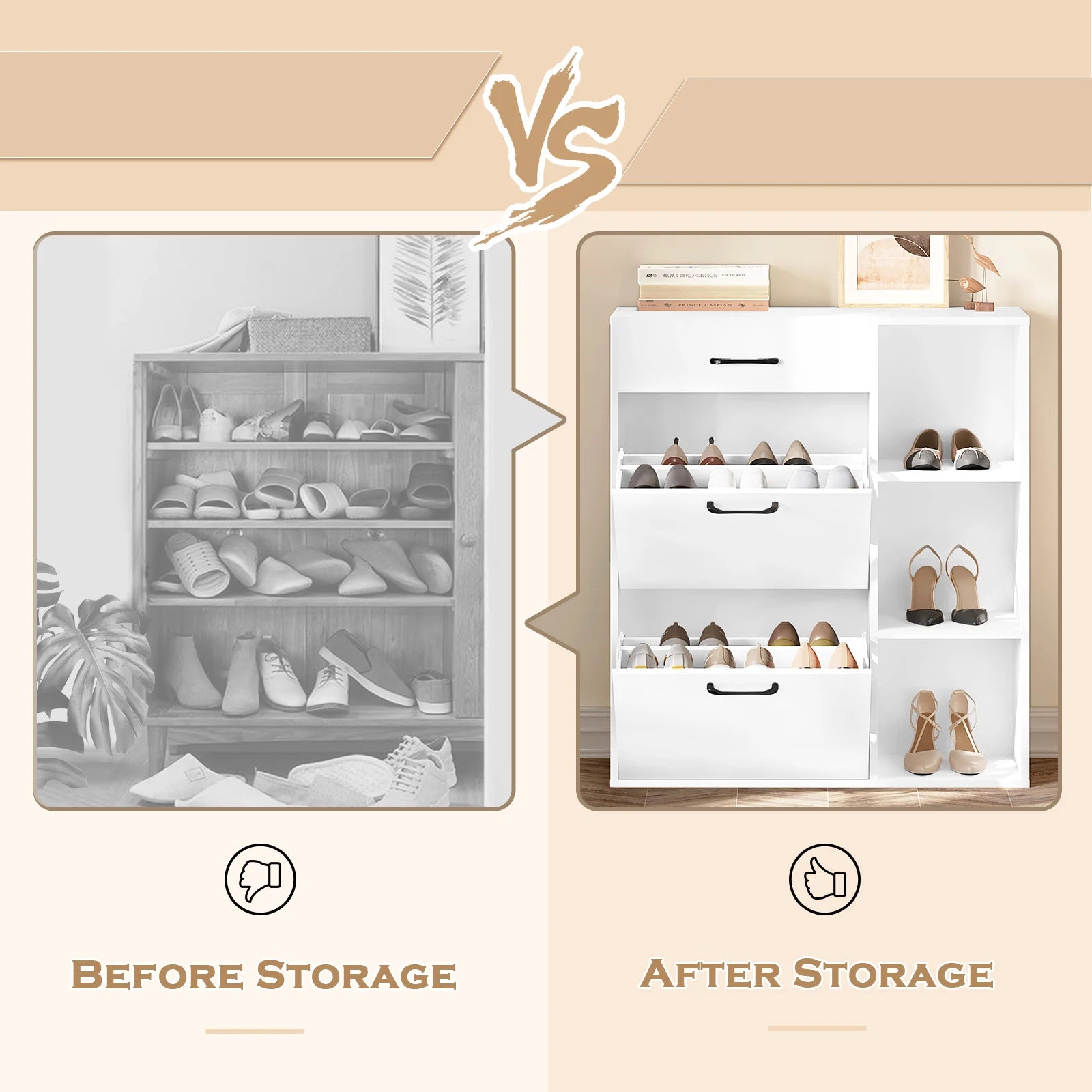 Meuble à chaussure moderne blanc -