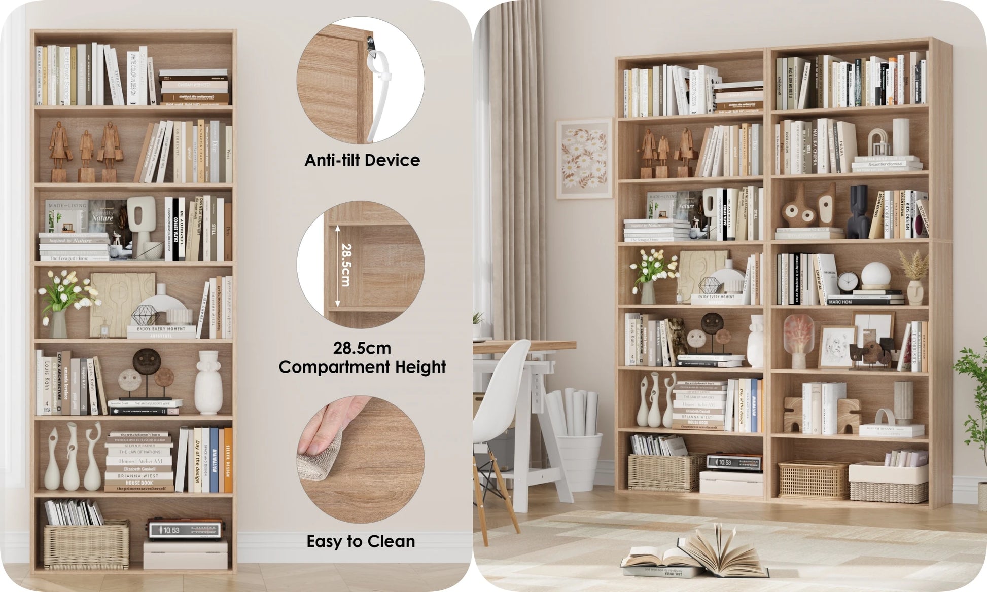 Étagère livre originale et moderne 60x23.5x209.5 cm -