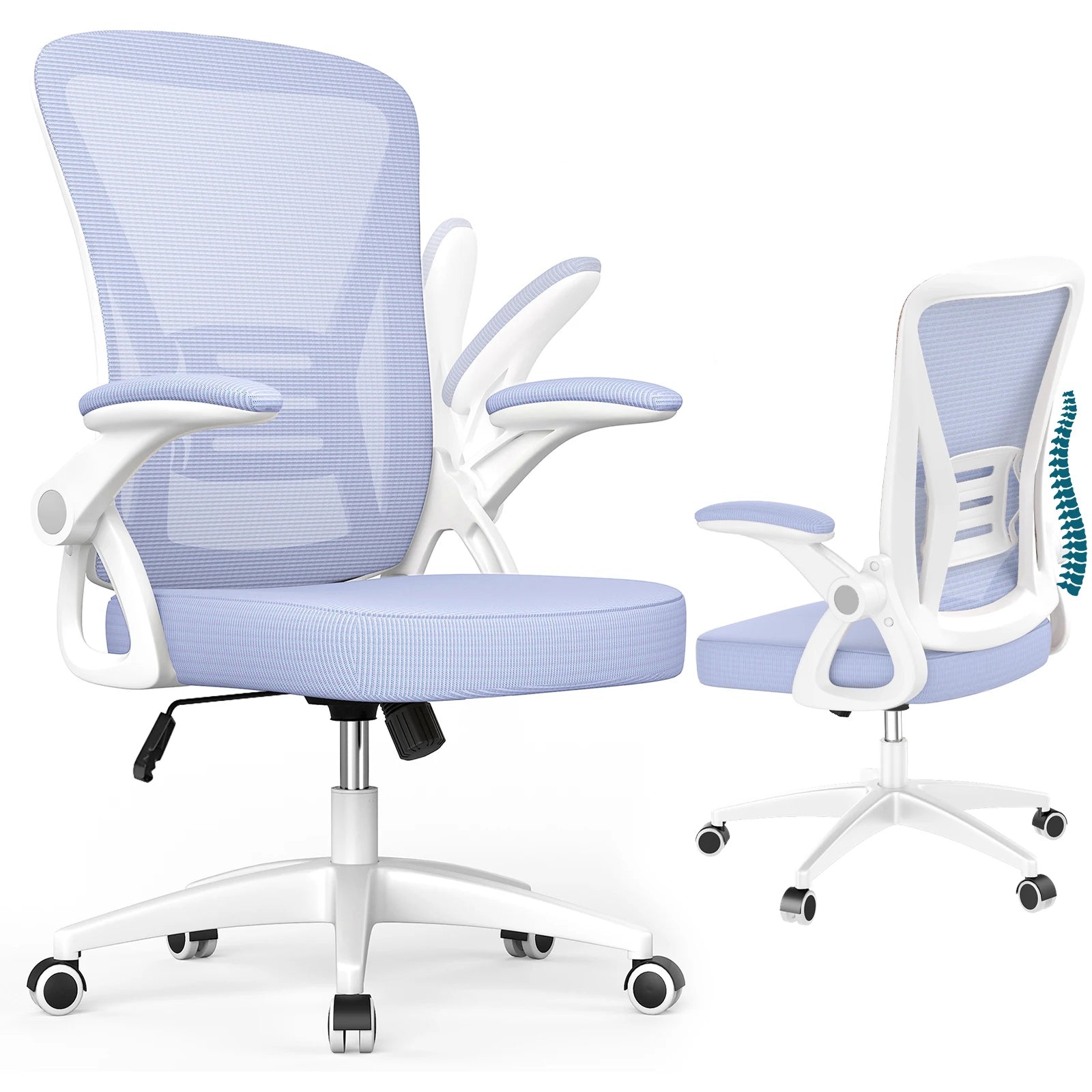 Chaise de bureau roulante avec accoudoirs - Pourpre Chaise de bureau