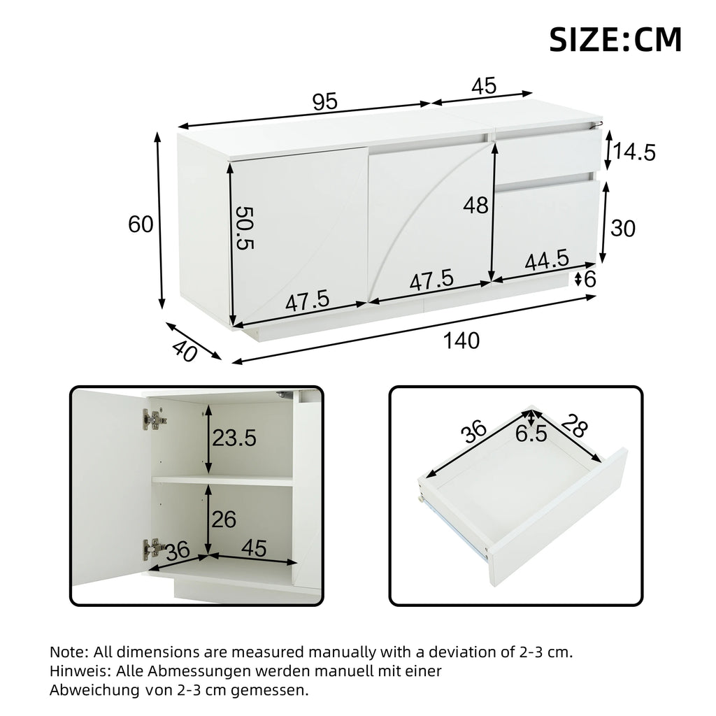 Meuble de rangement avec tiroirs moderne blanc -