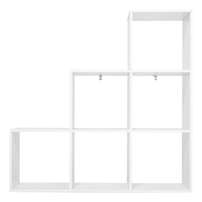 Étagère blanche escalier à 6 compartiments -