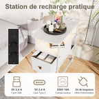 Table de chevet 1 tiroir blanc -