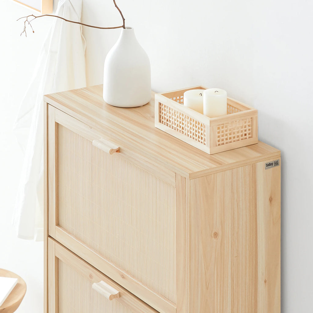 Meuble à chaussures de 3 rabats et à hauteur vertical -