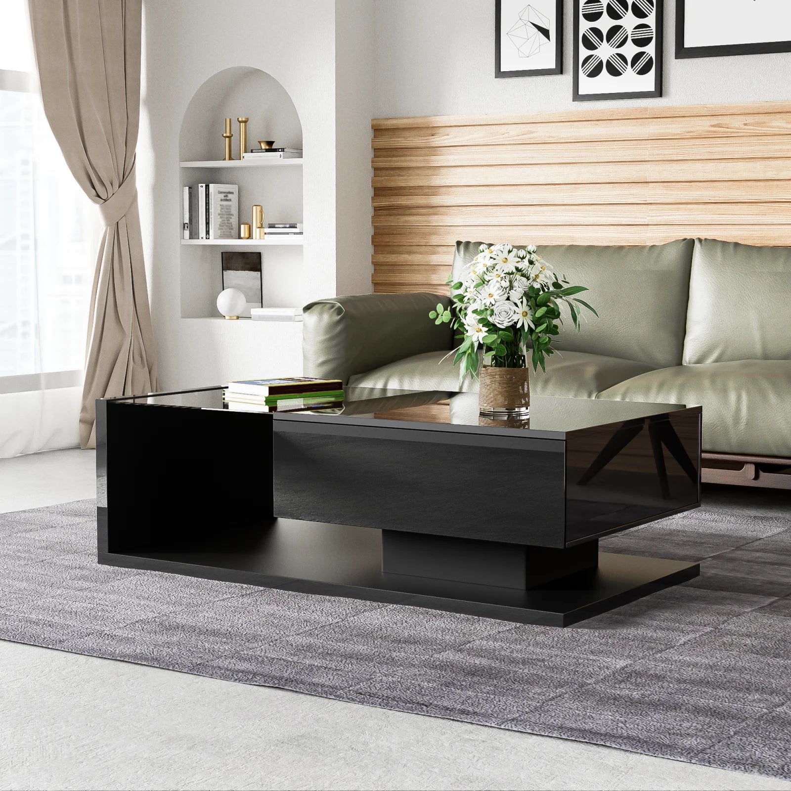 Table basse noir pour salon original et tendance -