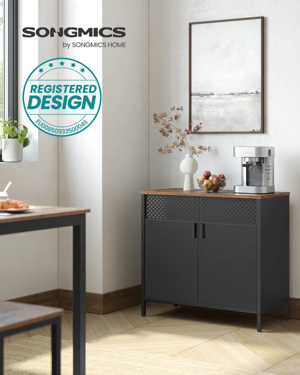 Meuble de rangement 2 portes à fermeture magnétique 40 x 80 x 76 cm -