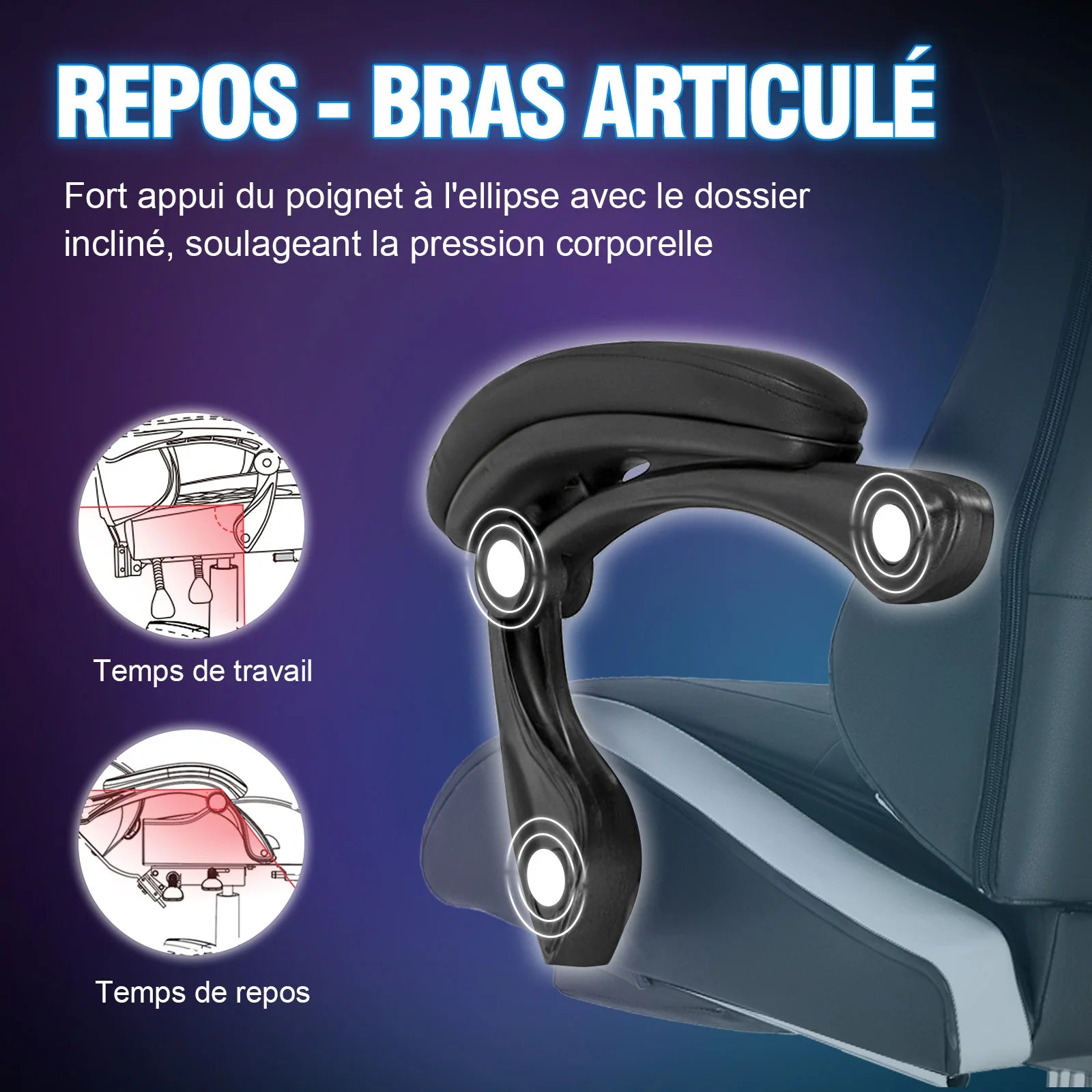 Chaise de bureau rouge et noir premium -