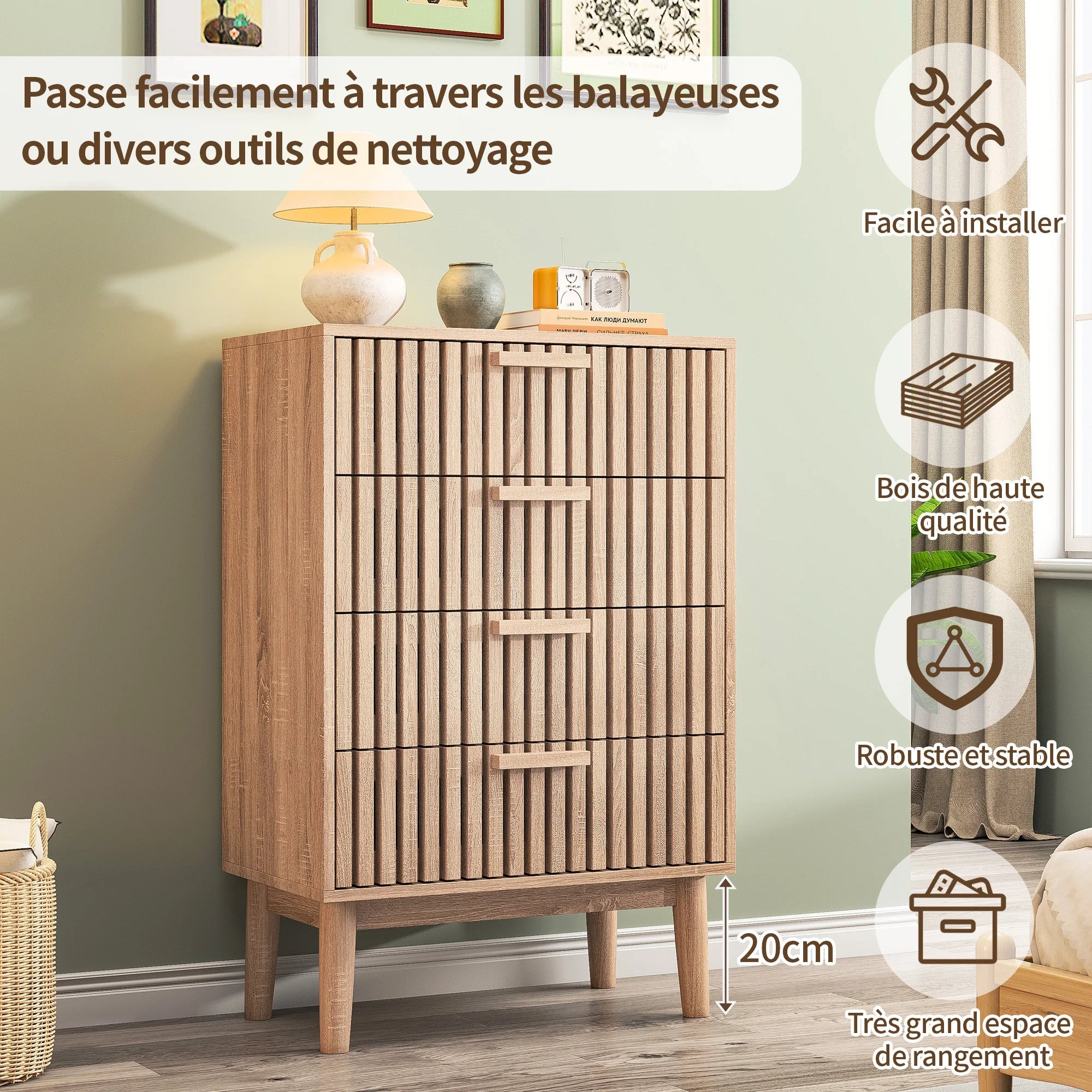 Meuble de rangement profondeur 30 cm en bois -