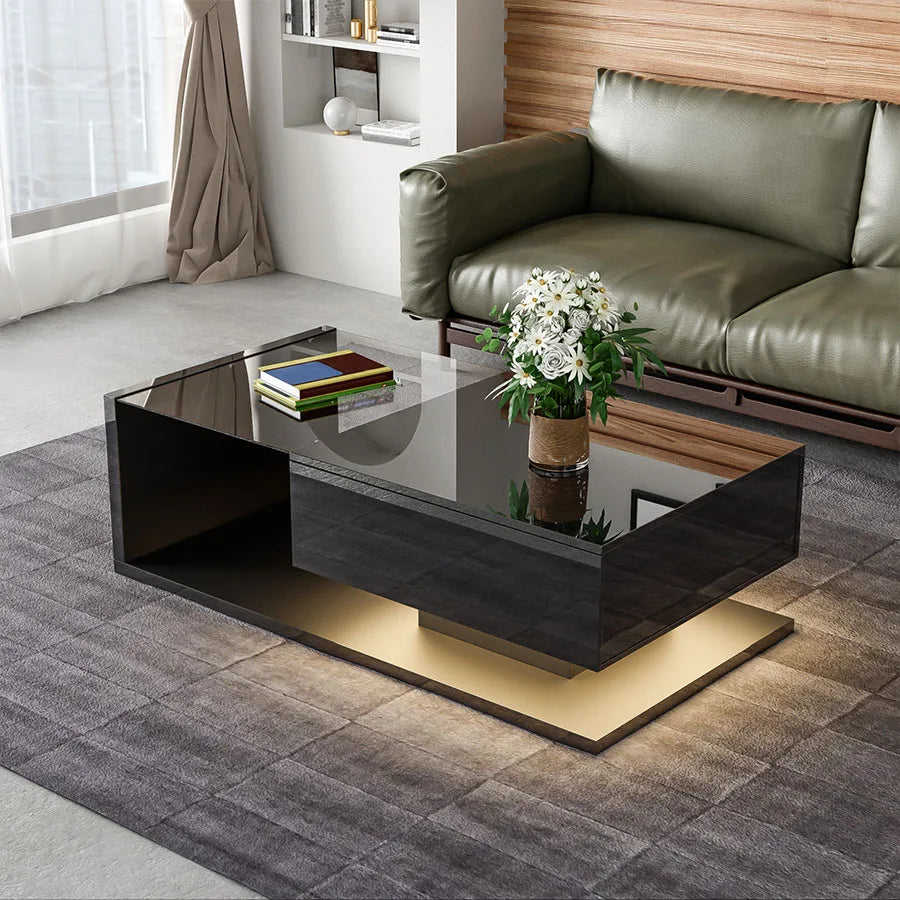Table basse noir pour salon original et tendance -