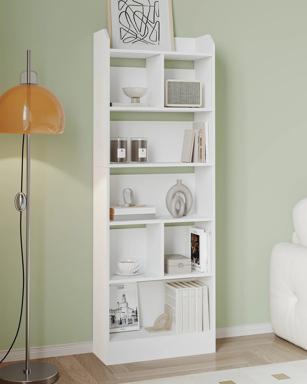 Étagère cube à poser sur pieds de style bibliothèque -