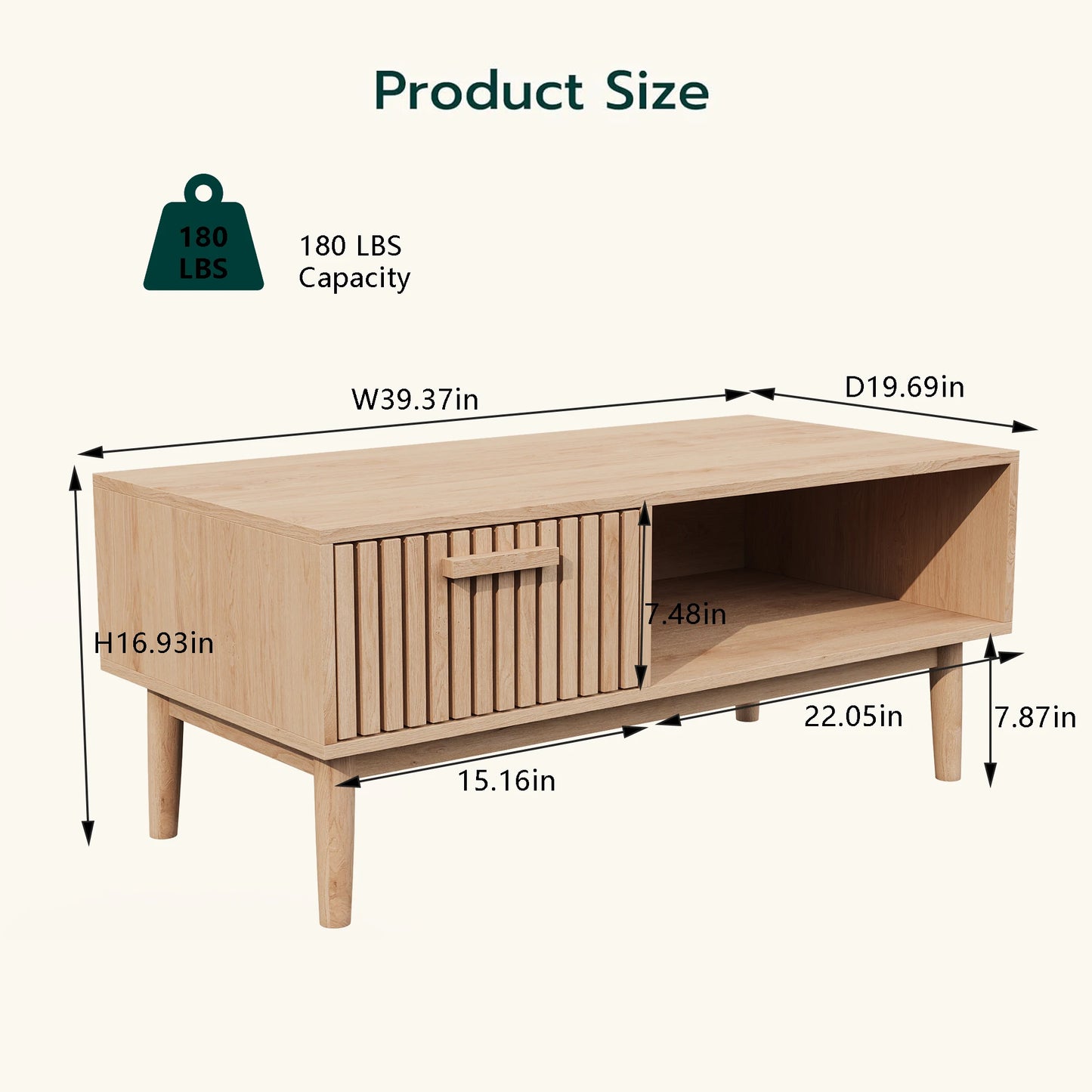 Table basse bois naturel -