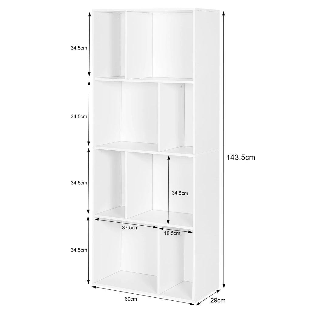 Étagère cube blanche haute à 8 compartiments -