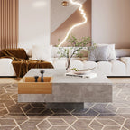 Table basse carrée avec rangement sur le coté 72x72x30cm -