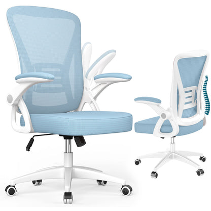 Chaise de bureau roulante avec accoudoirs - Bleu Chaise de bureau