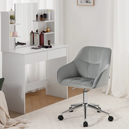 Chaise de bureau pivotante en velours -