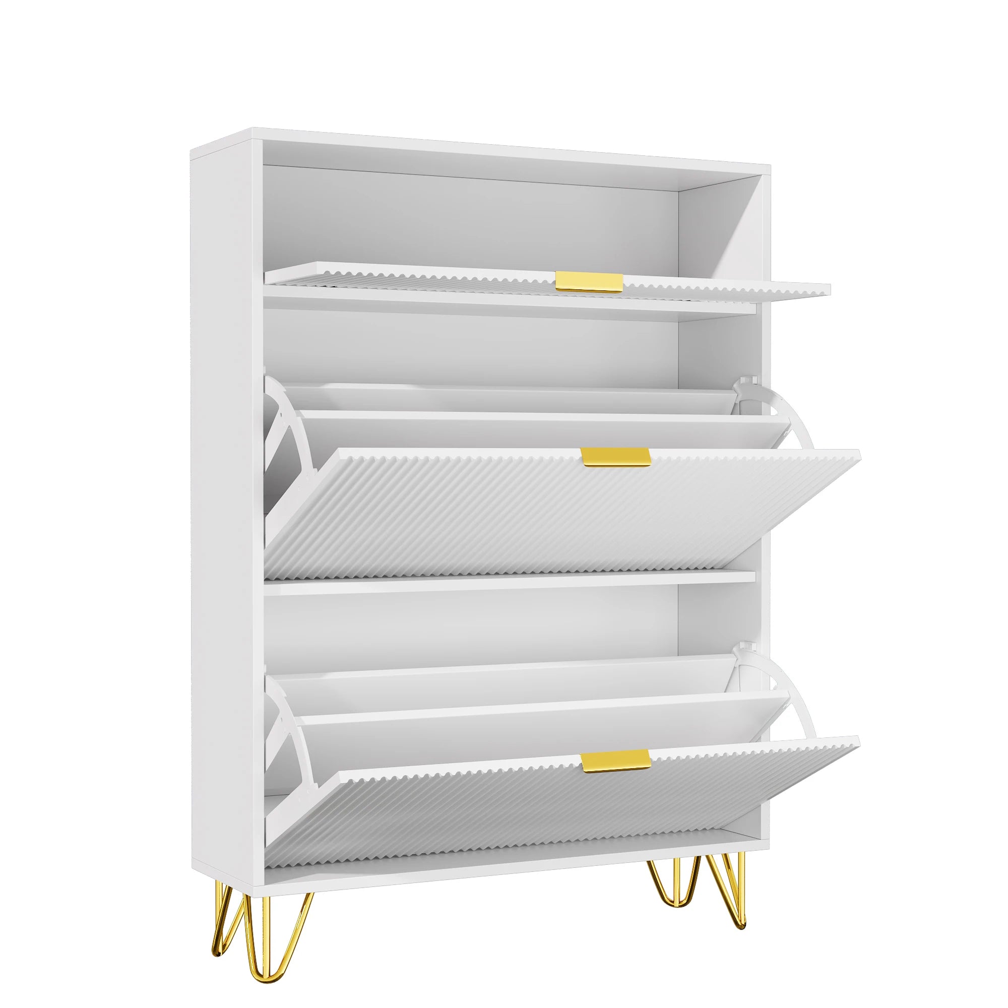 Meuble à chaussure motif ondulé 80x24x118.5cm -