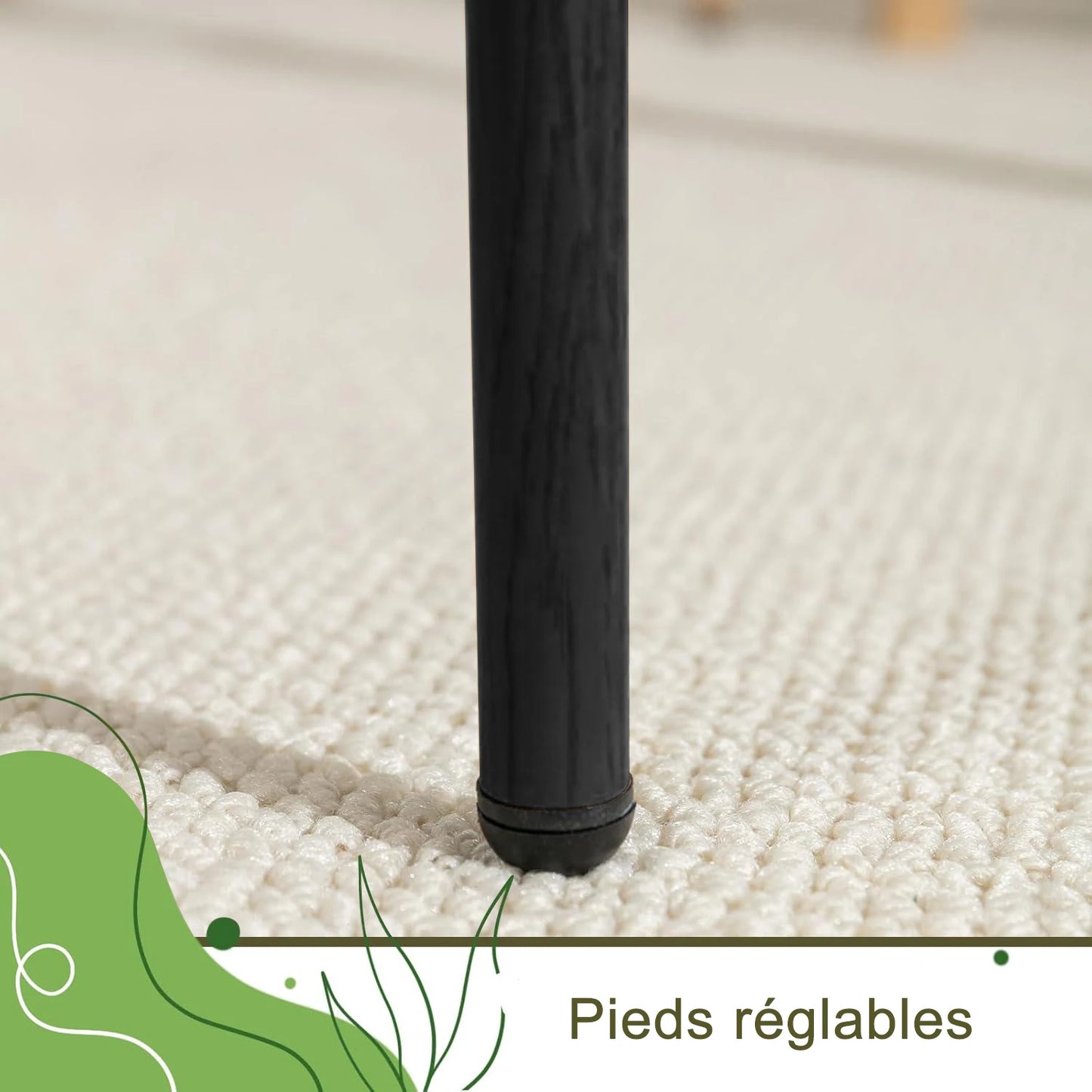 Chaise salle à manger rotin simple de 2 pièces -