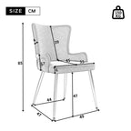 Chaise salle à manger originale en velours 2 pièces -