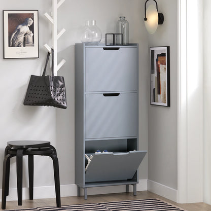 Meuble à chaussure étagère gris -