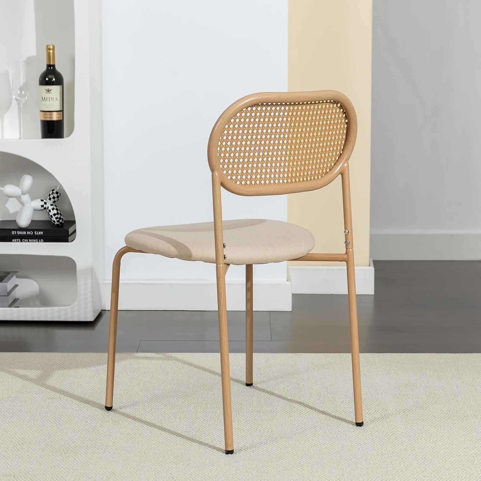 Chaise salle à manger rotin simple de 2 pièces -