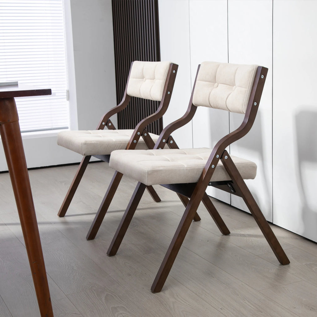 Chaise salle à manger pliante en bois de 2 ensembles -