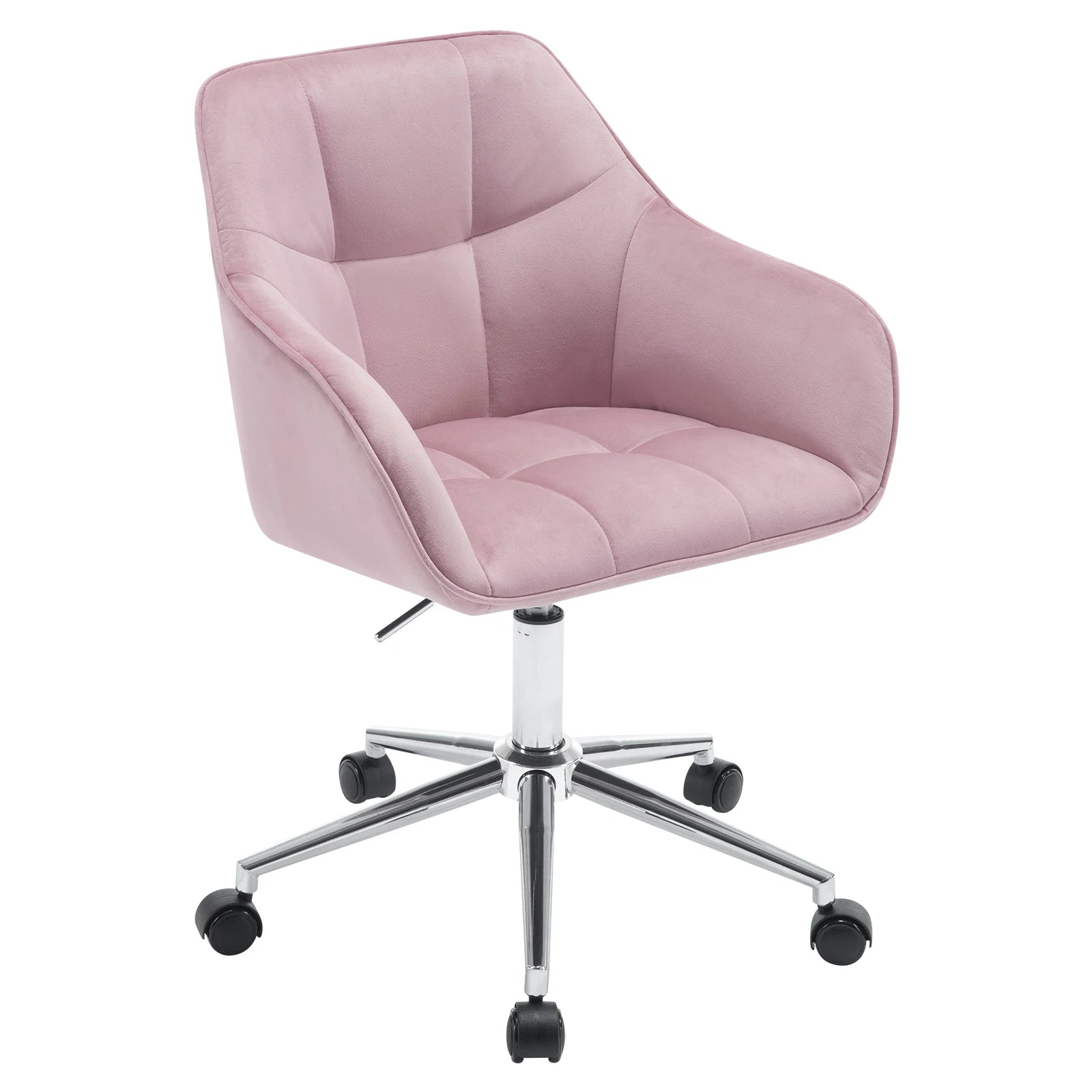 Chaise de bureau pivotante en velours - Rose Chaise de bureau
