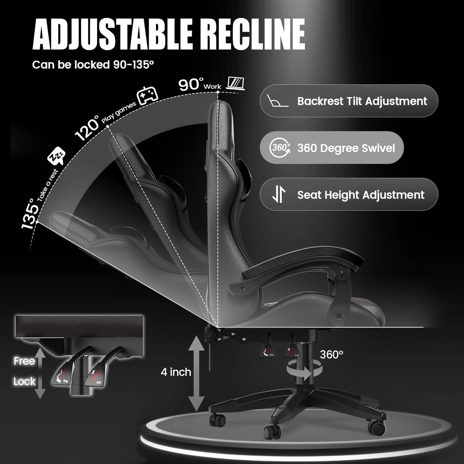 Chaise de bureau dossier confortable -