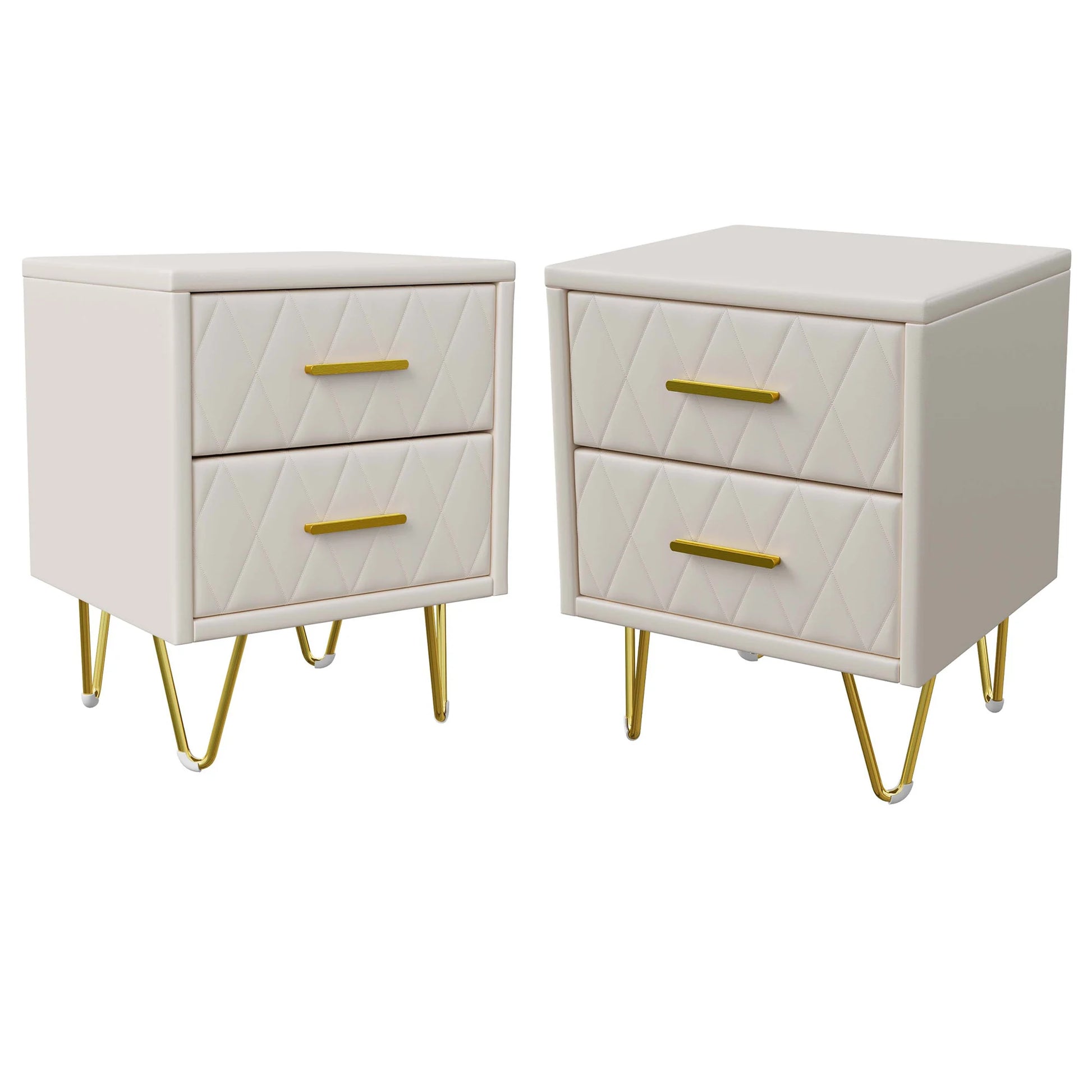 Table de chevet hauteur moyen 2 ensembles de luxe - Beige Table de chevet