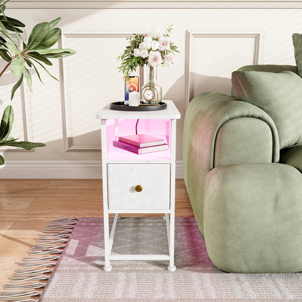 Table de chevet 1 tiroir blanc -