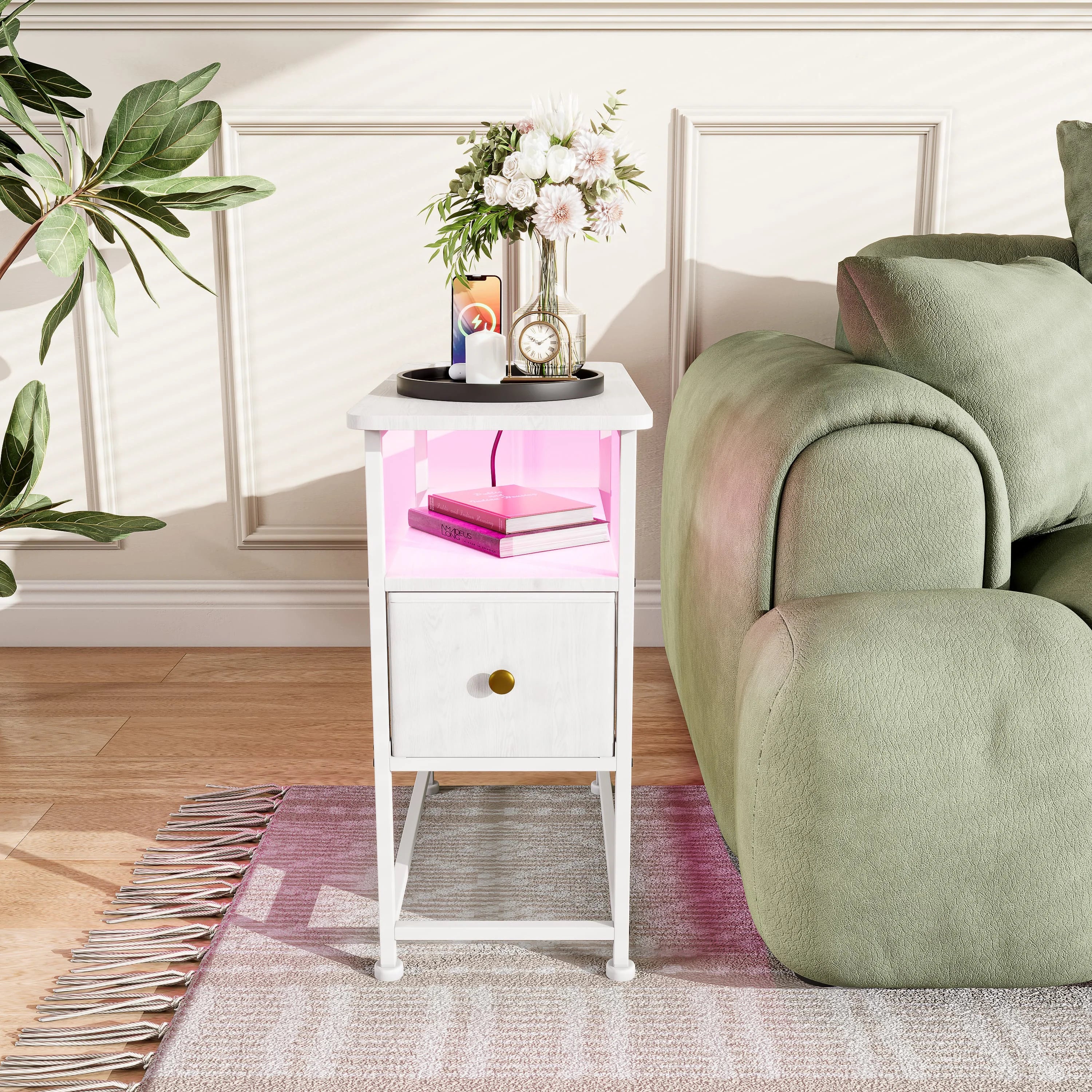 Table de chevet 1 tiroir blanc -