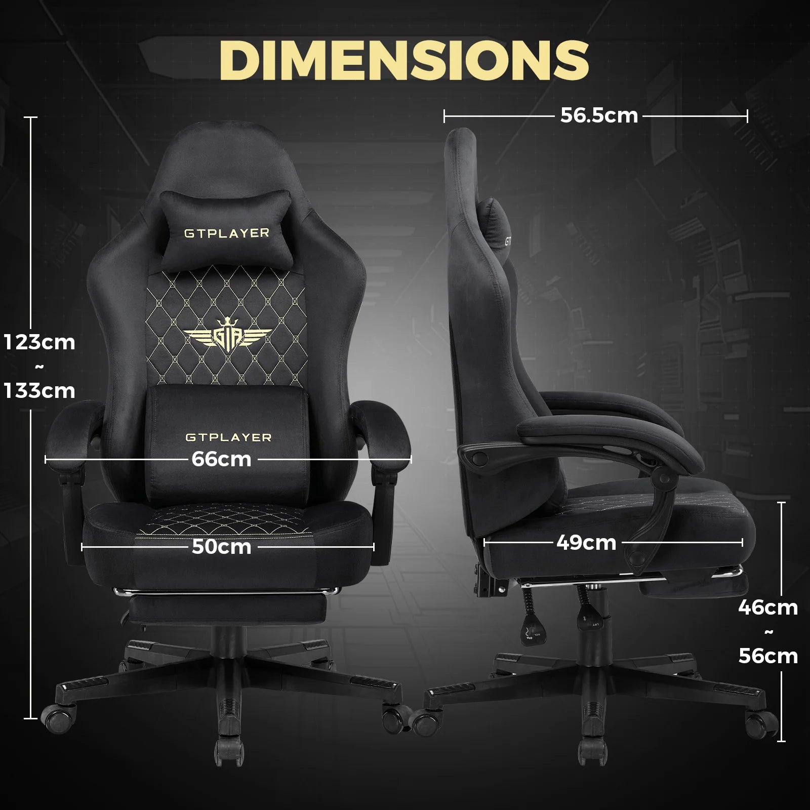 Chaise de bureau style gaming solide -