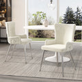 Chaise salle à manger originale en velours 2 pièces - Blanc 2pc Chaise salle à manger