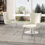 Chaise salle à manger originale en velours 2 pièces - Blanc 2pc Chaise salle à manger