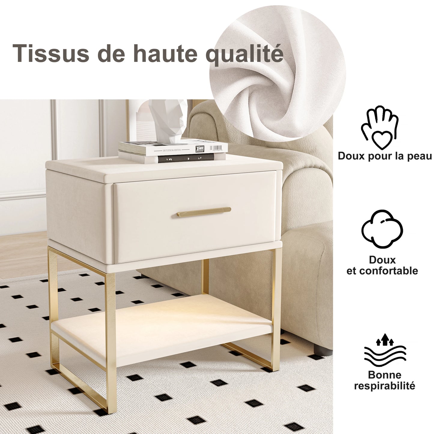 Table de chevet scandinave lot de 2 tables basse de nuit -