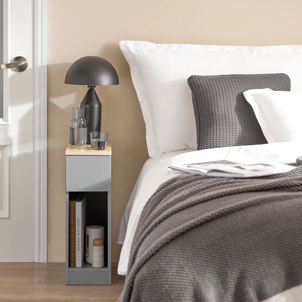 Table de chevet 2 pièces ensembles pour chambre de couple - Gris Table de chevet