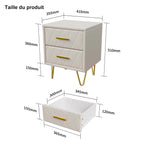 Table de chevet scandinave lot de 2 tables basse de nuit - Style A-Beige Table de chevet