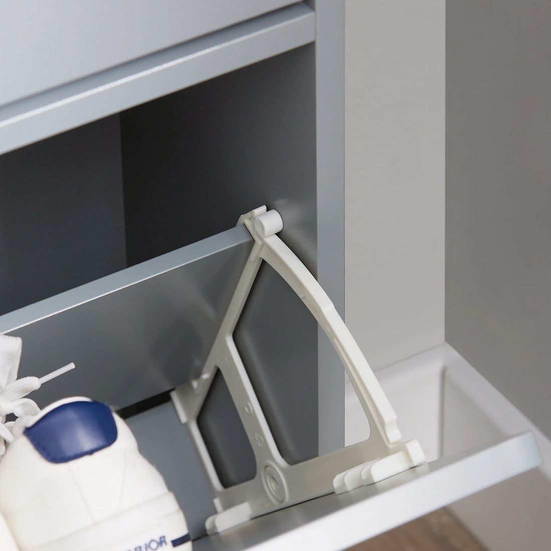 Meuble à chaussure étagère gris -
