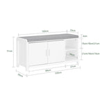 Meuble à chaussure avec banc et compartiments étroits -