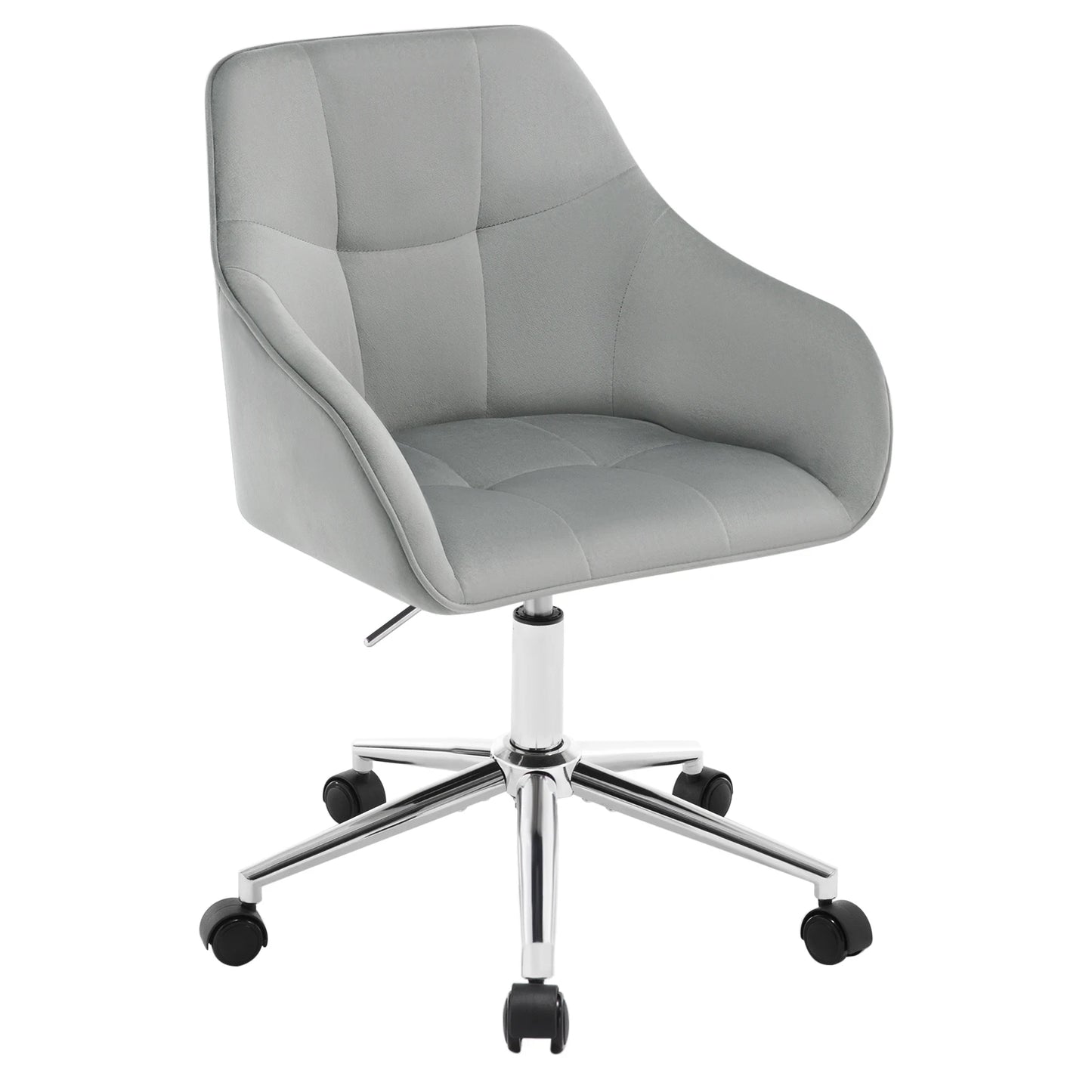 Chaise de bureau pivotante en velours - Gris clair Chaise de bureau