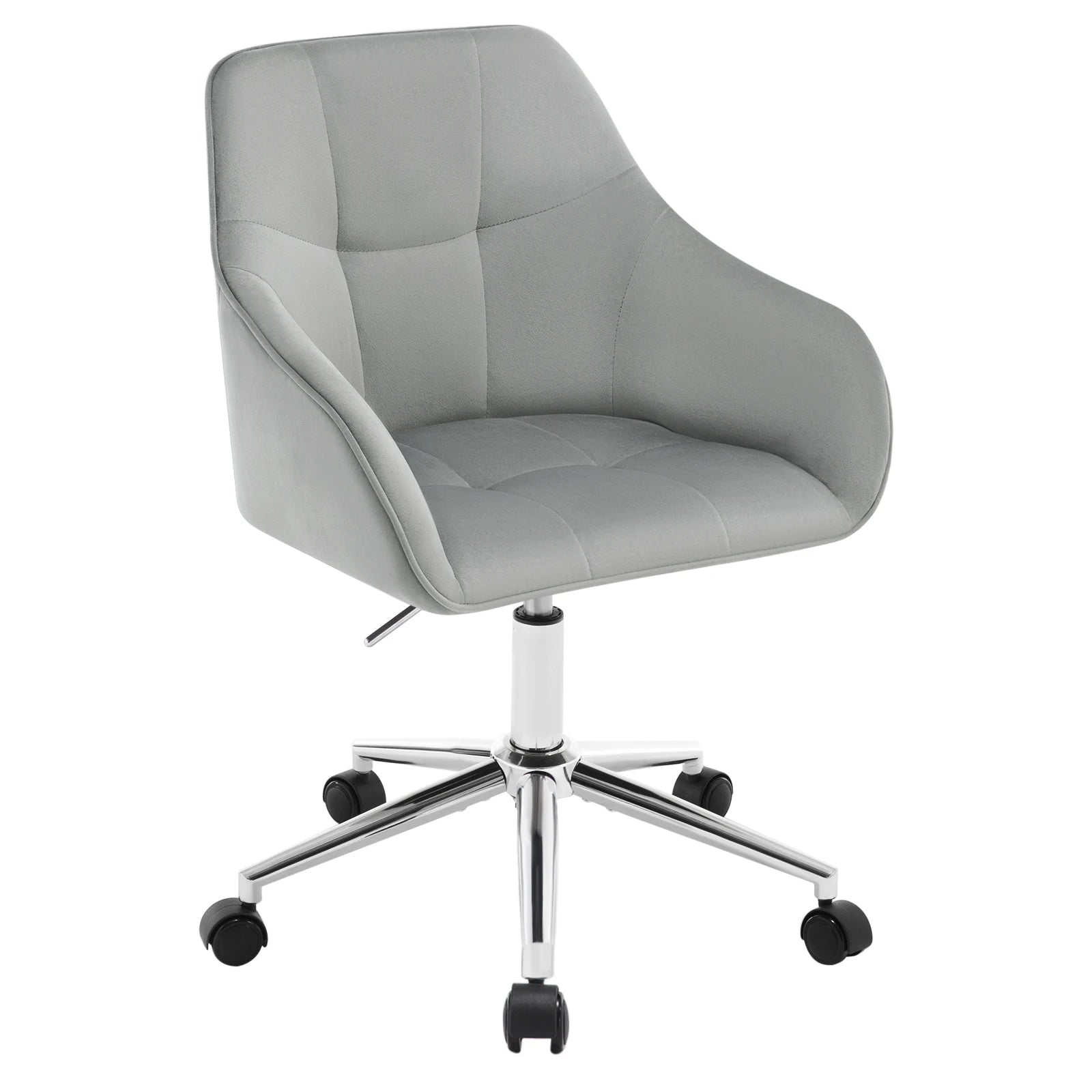 Chaise de bureau pivotante en velours - Gris clair Chaise de bureau