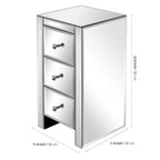 Table de chevet argent 3 tiroirs -