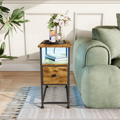 Table de chevet en métal Urban luxe avec LED -