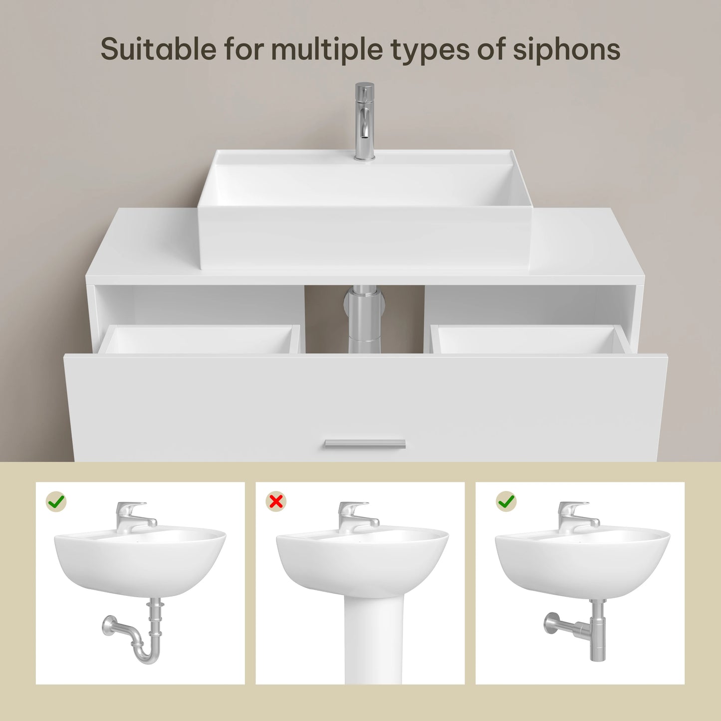 Meuble salle de bain sous lavabo 80x30x60cm -