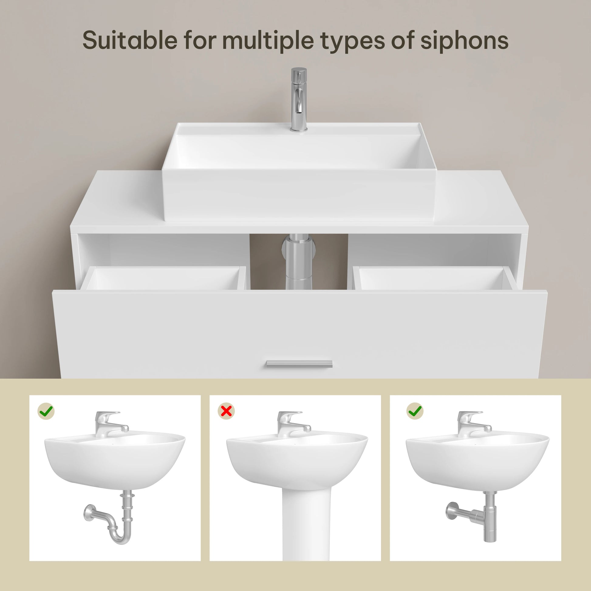 Meuble salle de bain sous lavabo 80x30x60cm -